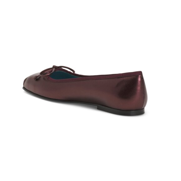 VALENTINA RANGONI Black Made In Italy Leather Barbie Bow Flats - Picture 2 of 2